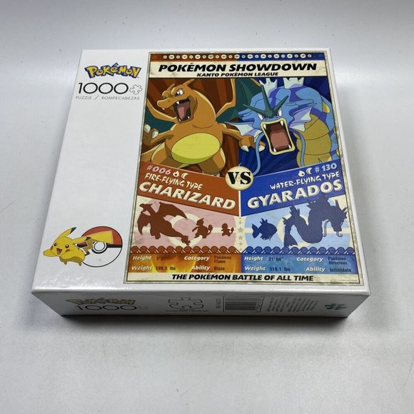 Pokemon Showdown Charizard VS Gyarados 1000 pc Puzzle  New FREE SHIPPING - Picture 1 of 2